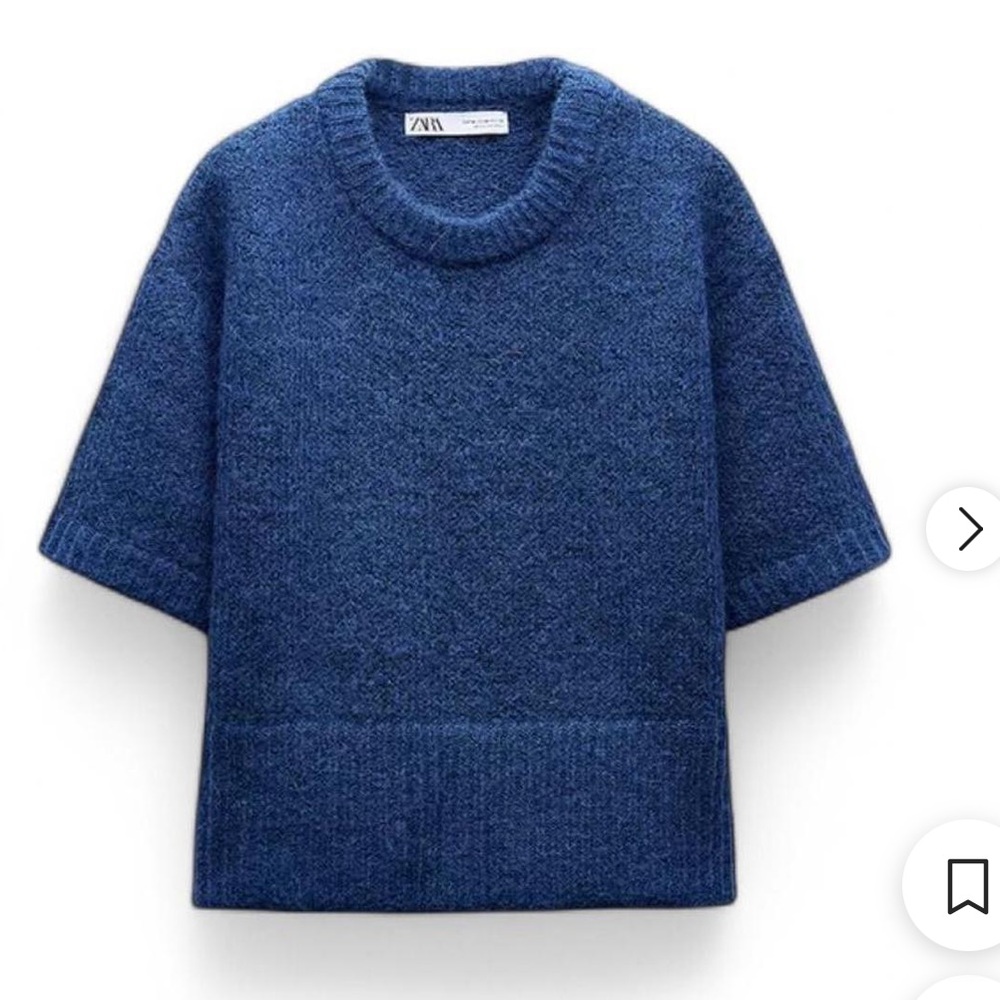 Zara Boxy Short Sleeve Crewneck Sweater in Cobalt Blue
Large - Picture 2 of 11
